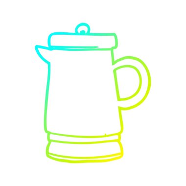 soğuk degrade çizgi çizim eski metal su ısıtıcısı