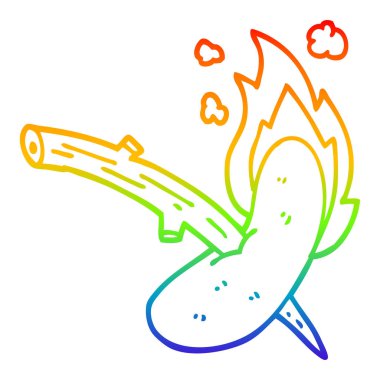 gökkuşağı gradyan çizgi çizim karikatür hot dog