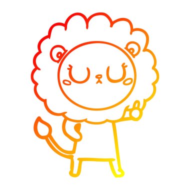 sıcak degrade çizgi çizim karikatür aslan