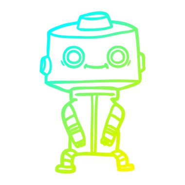 soğuk degrade çizgi çizim karikatür robot