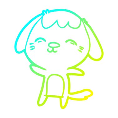 soğuk degrade çizgi çizim mutlu karikatür köpek