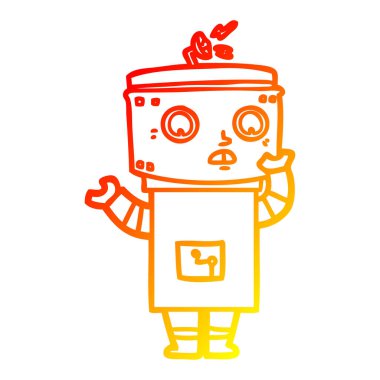 sıcak degrade çizgi çizim karikatür robot