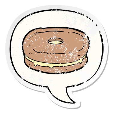 karikatür bisküvi ve konuşma balonu sıkıntılı etiket