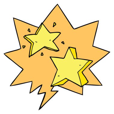 çizgi film yıldızı ve konuşma balonu