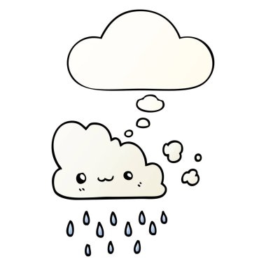 karikatür fırtına bulut ve pürüzsüz degrade tarzında düşünce balonu