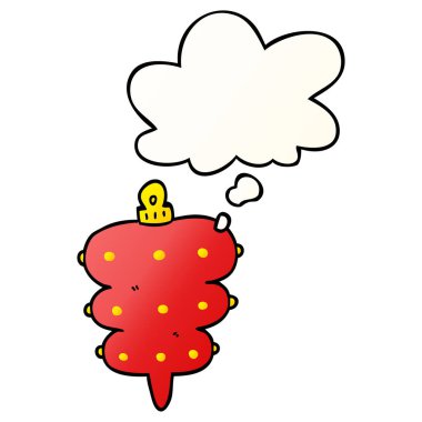 karikatür noel dekorasyon ve pürüzsüz gradie içinde kabarcık düşünce