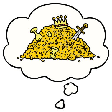 hazine ve düşünce balonu karikatür kazık