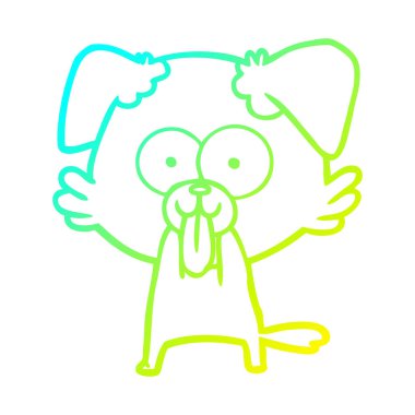 dil dışarı yapışmasını ile soğuk degrade çizgi çizim karikatür köpek