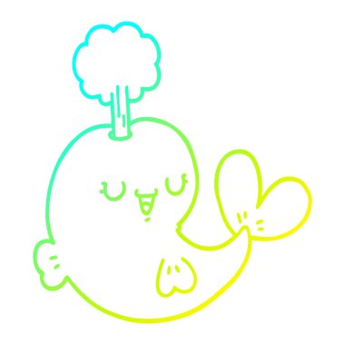 soğuk degrade çizgi çizim karikatür balina