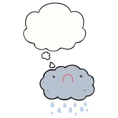 sevimli karikatür bulut ve düşünce balonu