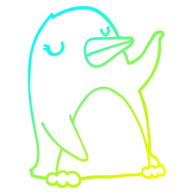 soğuk degrade çizgi çizim Karikatür penguen