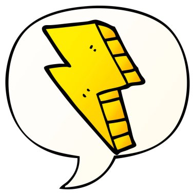 düzgün degrade stil karikatür yıldırım ve konuşma balonu