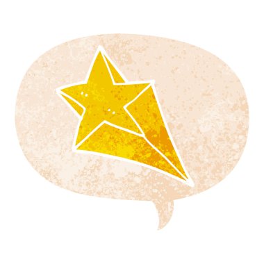 retro dokulu tarzında karikatür çekim yıldız ve konuşma balonu