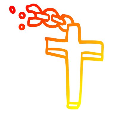 sıcak degrade çizgi çizim karikatür gümüş haç