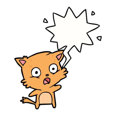 karikatür kedi ve konuşma balonu