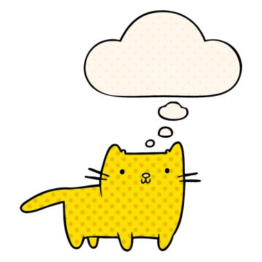 çizgi film kedi ve çizgi roman tarzında düşünce balonu