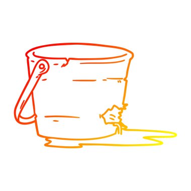 sıcak degrade çizgi çizim kırık kova karikatür