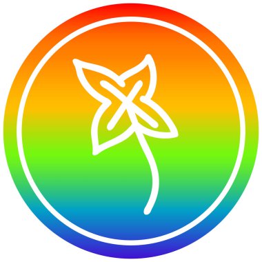 gökkuşağı spektrumunda doğal yaprak dairesel