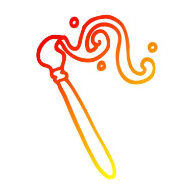 sıcak degrade çizgi çizim karikatür boya fırçası