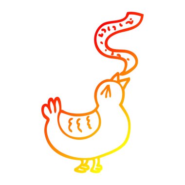 sıcak degrade çizgi çizim karikatür şarkı kuş