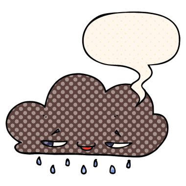 çizgi roman tarzında karikatür yağmur bulutu ve konuşma balonu