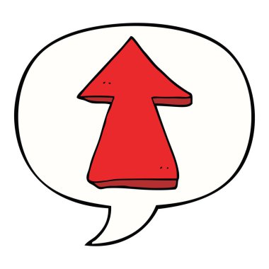 karikatür işaret ok ve konuşma balonu