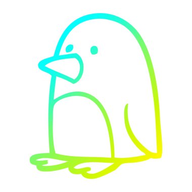 soğuk degrade çizgi çizim karikatür noel penguen