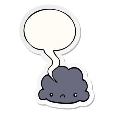 karikatür bulut ve konuşma balonu etiket