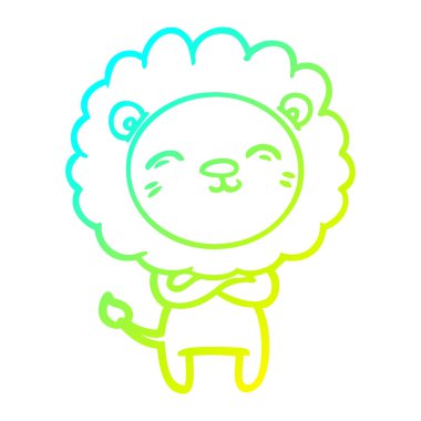 soğuk degrade çizgi çizim karikatür aslan