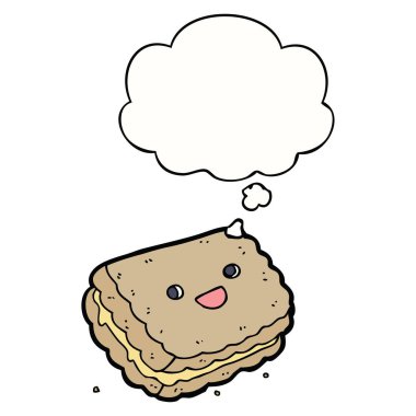 karikatür bisküvi ve düşünce kabarcık