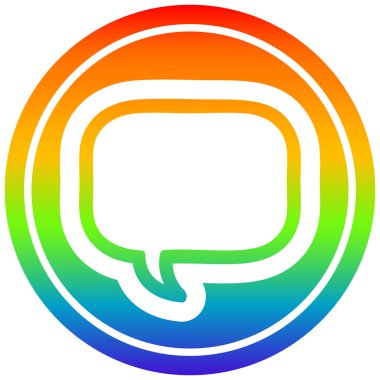 gökkuşağı spektrumunda konuşma kabarcığı dairesel