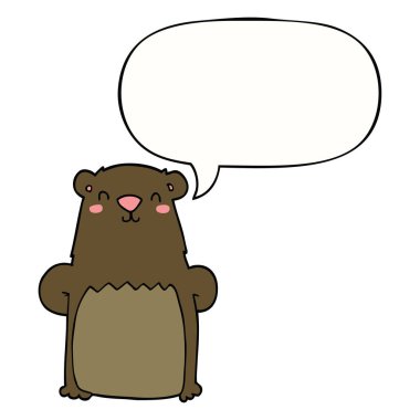 karikatür ayı ve konuşma balonu