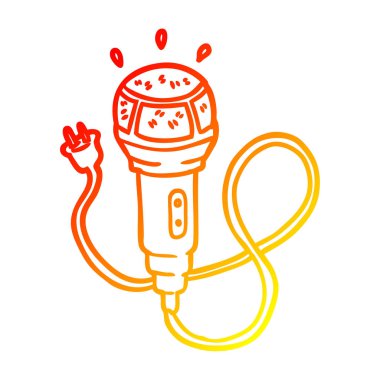 sıcak degrade çizgi çizim mikrofonu