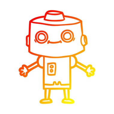 sıcak degrade çizgi çizim karikatür robot