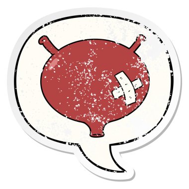 karikatür mesane ve konuşma balonu sıkıntılı etiket