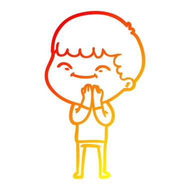 sıcak degrade çizgi çizim karikatür mutlu çocuk