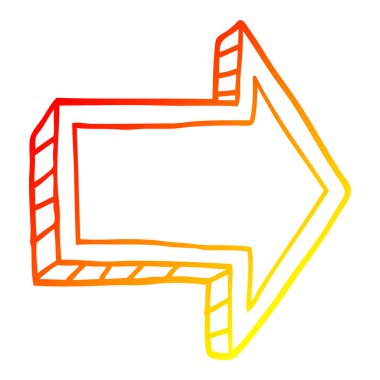 sıcak degrade çizgi çizim karikatür yönlendirme oku