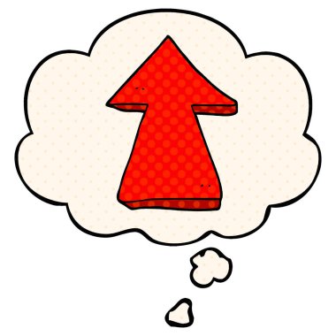 çizgi film işaret ok ve çizgi roman tarzında düşünce balonu