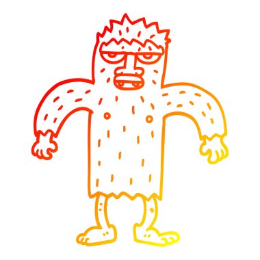 sıcak degrade çizgi çizim karikatür yeti canavar