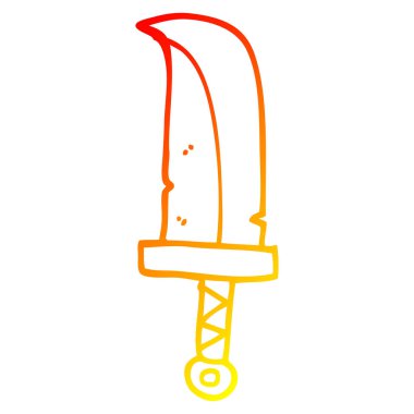 sıcak degrade çizgi çizim karikatür hançer