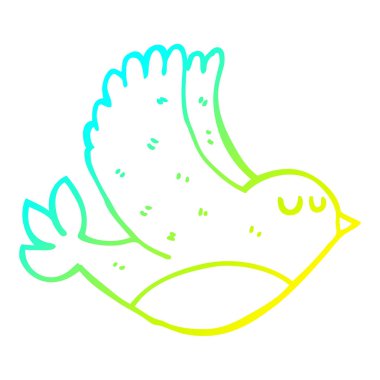 soğuk degrade çizgi çizim karikatür uçan kuş