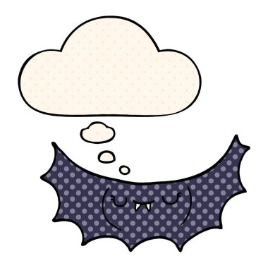 çizgi film vampir yarasa ve çizgi roman tarzında kabarcık düşünce