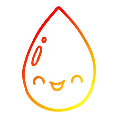 sıcak degrade çizgi çizim karikatür sevimli yağmur damlası