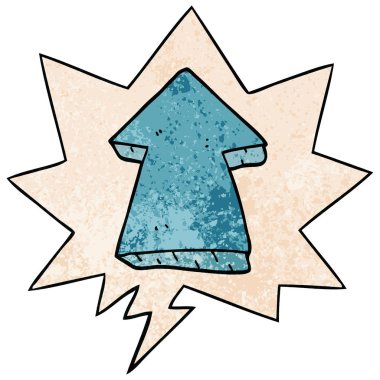 retro doku tarzında karikatür işaret ok ve konuşma balonu