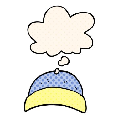 çizgi film şapka ve çizgi roman tarzında düşünce balonu