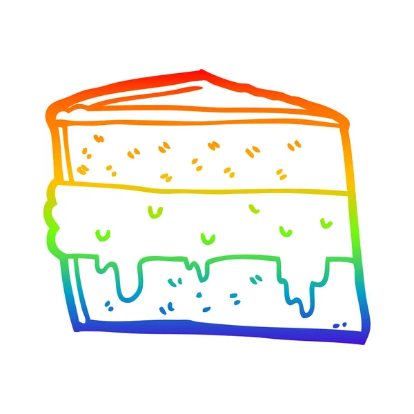 Linha gradiente arco-íris desenho bolo dos desenhos animados —  Vetores de Stock