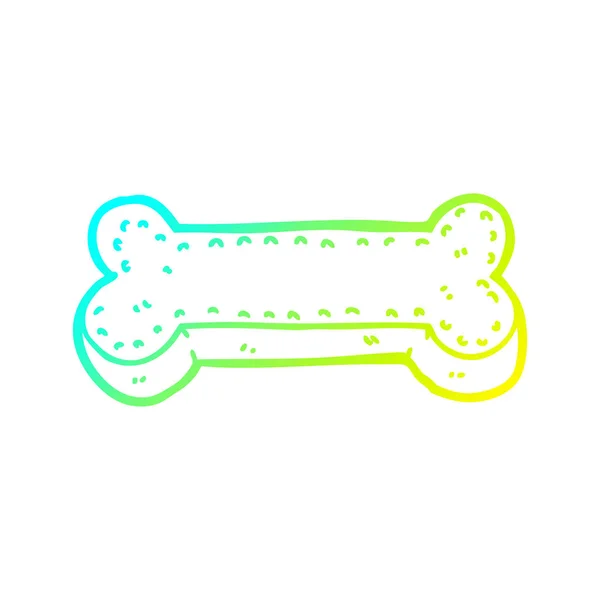 Línea de gradiente frío dibujo de dibujos animados perro galleta — Vector de stock