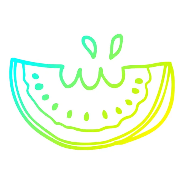 Studená Přechodová čára kresba kreslená vodní meloun — Stockový vektor