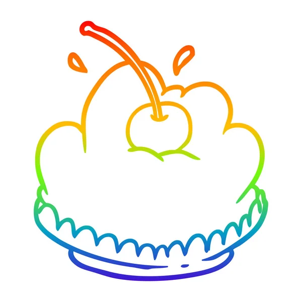 Rainbow gradient ligne dessin dessert savoureux — Image vectorielle