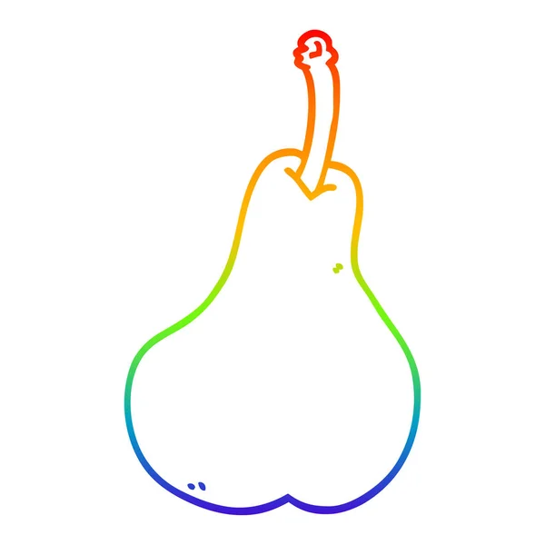 Rainbow gradient linje ritning tecknad friska päron — Stock vektor